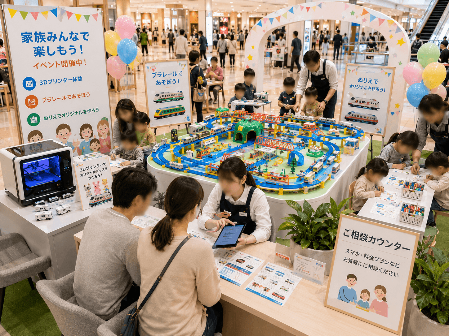 ショッピングモールでの販促イベント開催イメージ